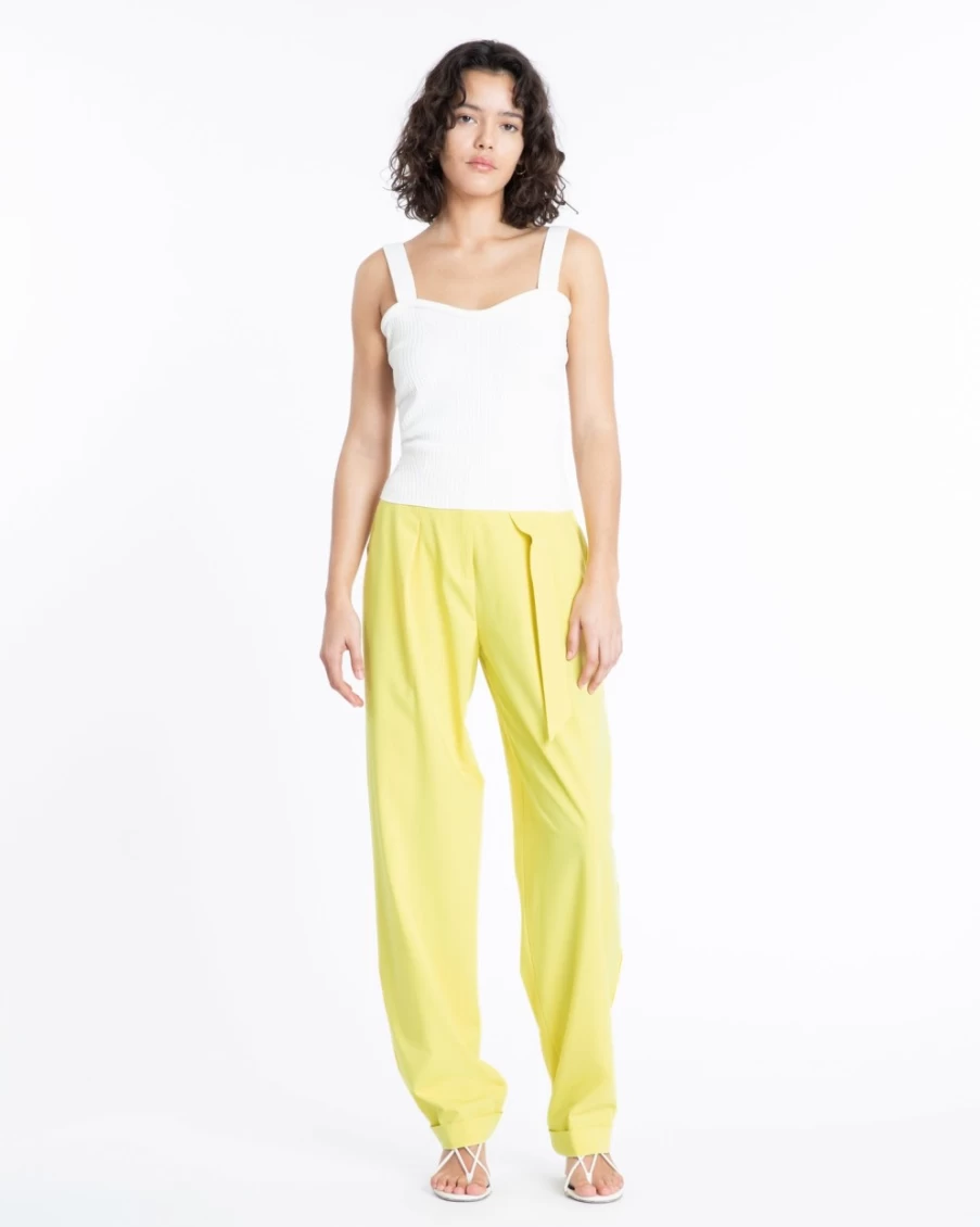 Tanya Taylor Women's Janie Knit Top in Chalk | Soft Casual Sweater