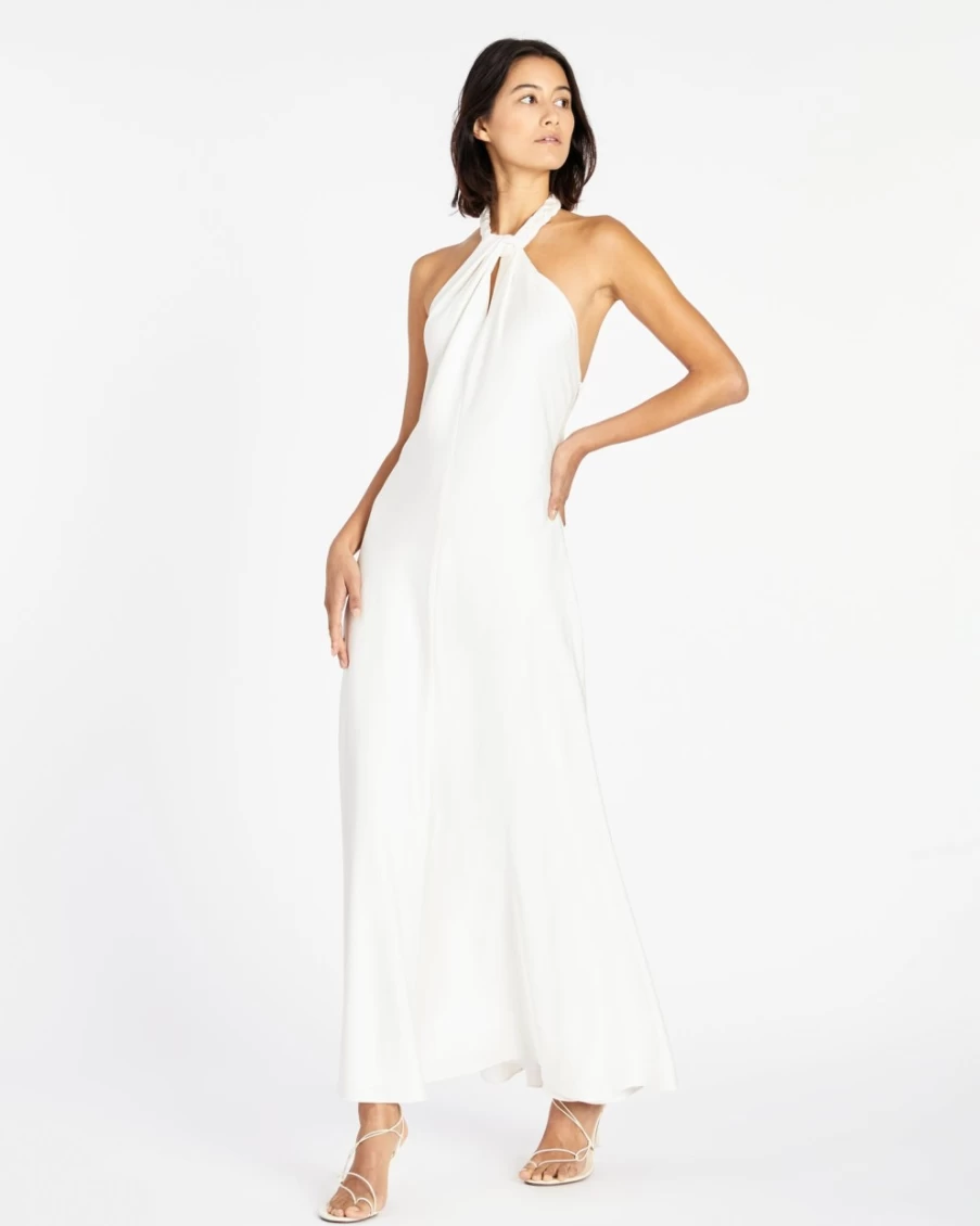 "Tanya Taylor Women's Maya Dress in Chalk | Elegant Feminine Style"