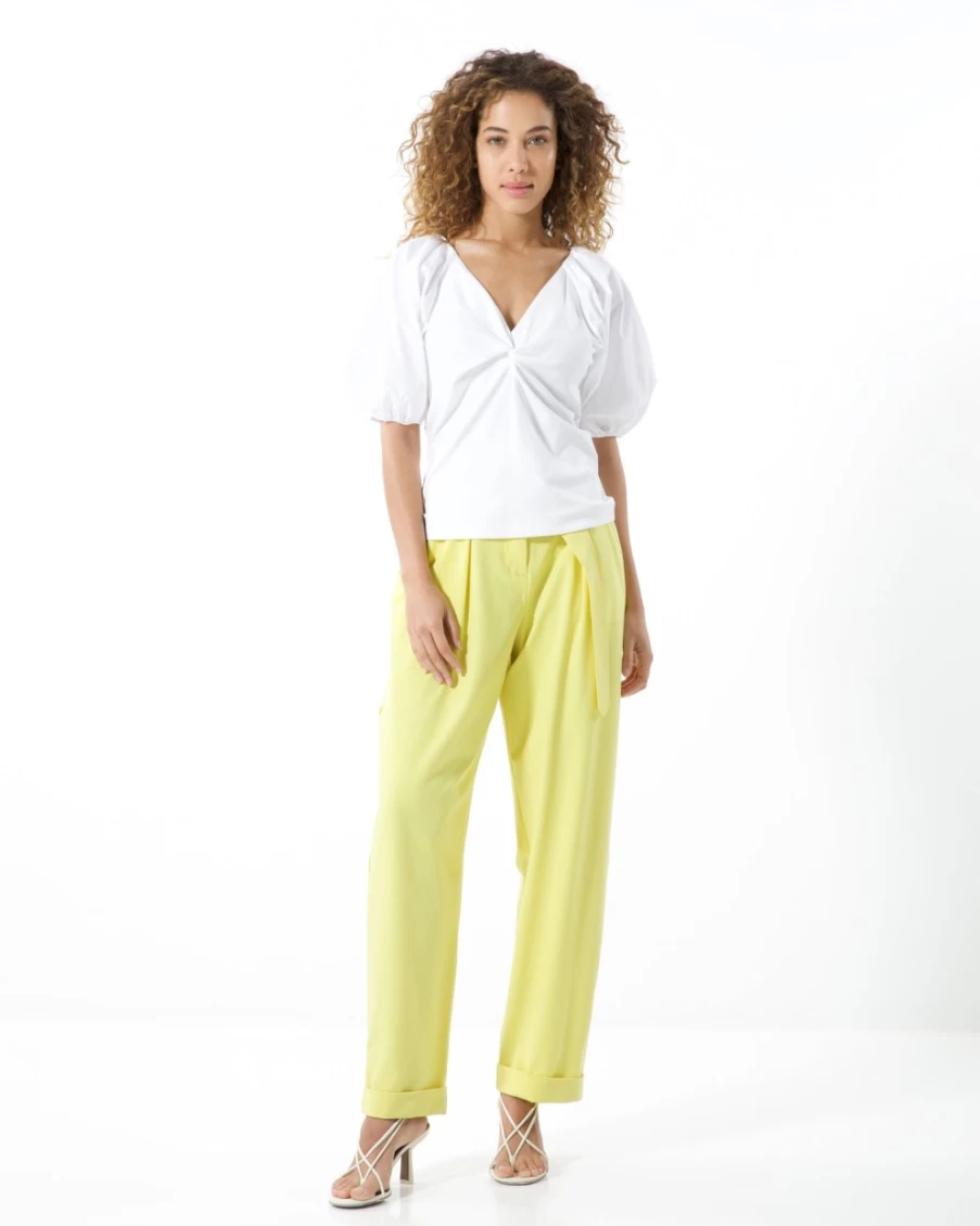 Tanya Taylor Women's Romy Top in Optic White | Elegant Blouse for Women