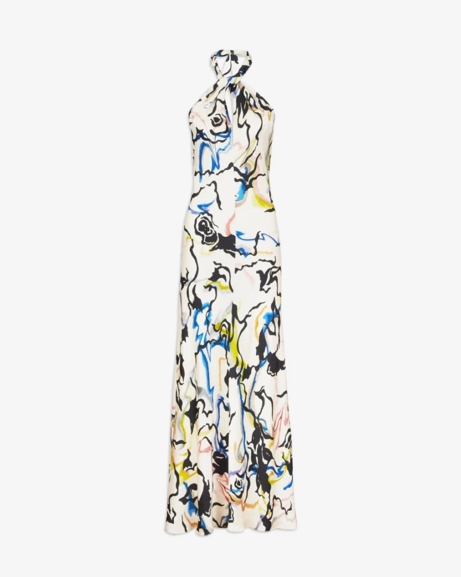 Tanya Taylor Women's Maya Dress in Cream Multi - Elegant Floral Printed Maxi Dress