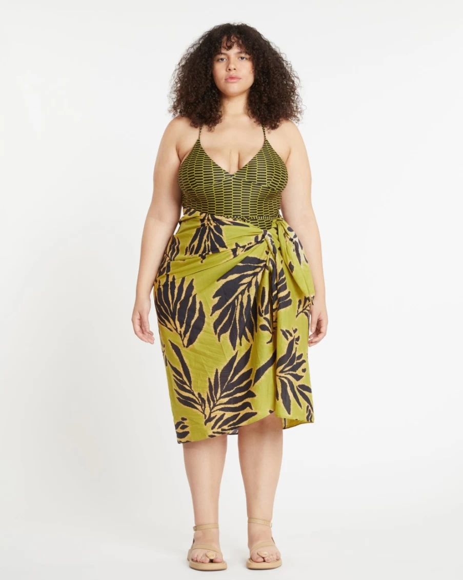 Tanya Taylor Women's Elora Sarong in Avocado Multi - Stylish Beach Wrap & Cover-Up
