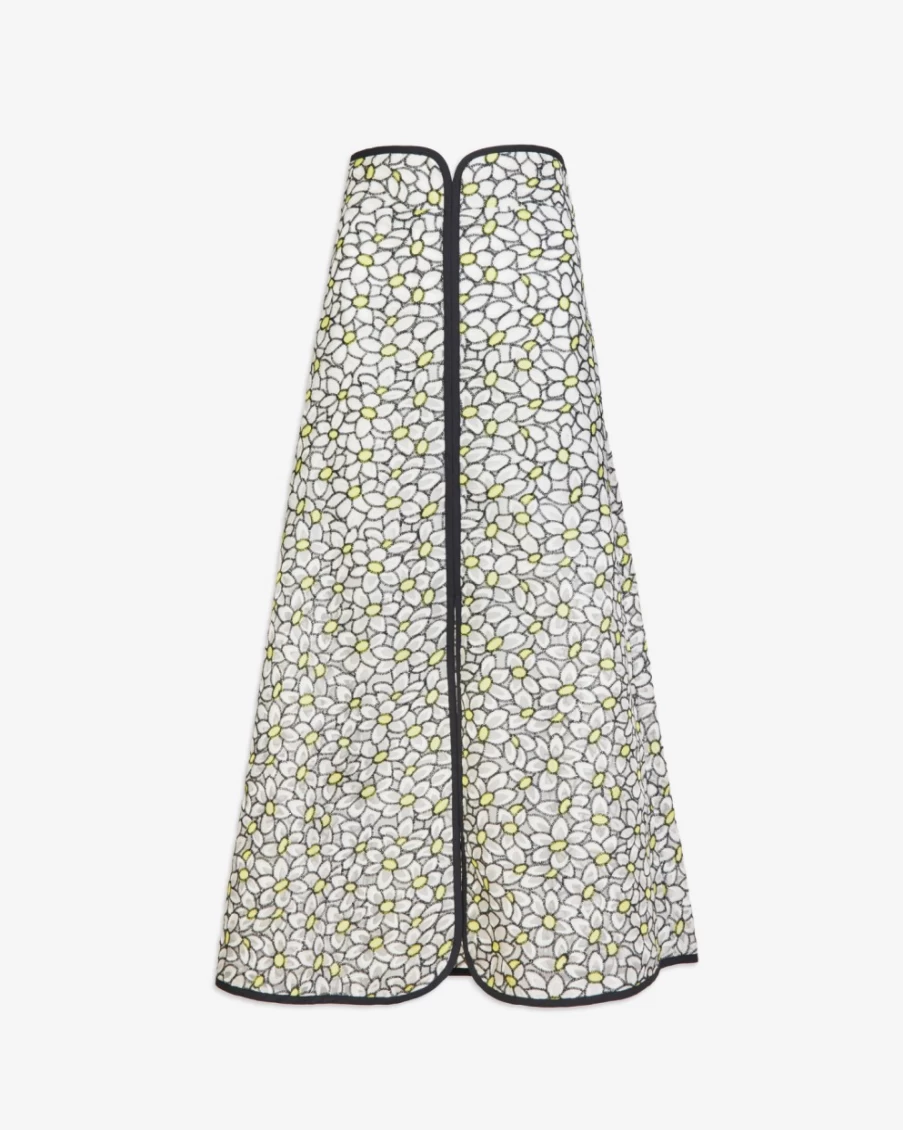 "Tanya Taylor Women's Selena Skirt - White, Black, Kiwi Colors | Stylish & Elegant"