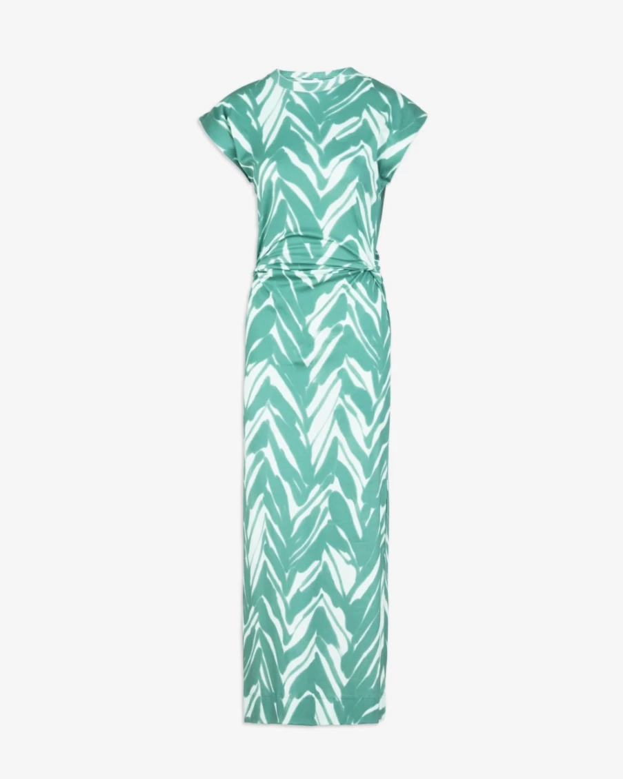 Tanya Taylor Women's Aurora Dress in Pistachio & Riviera - Elegant Flowy Summer Gown