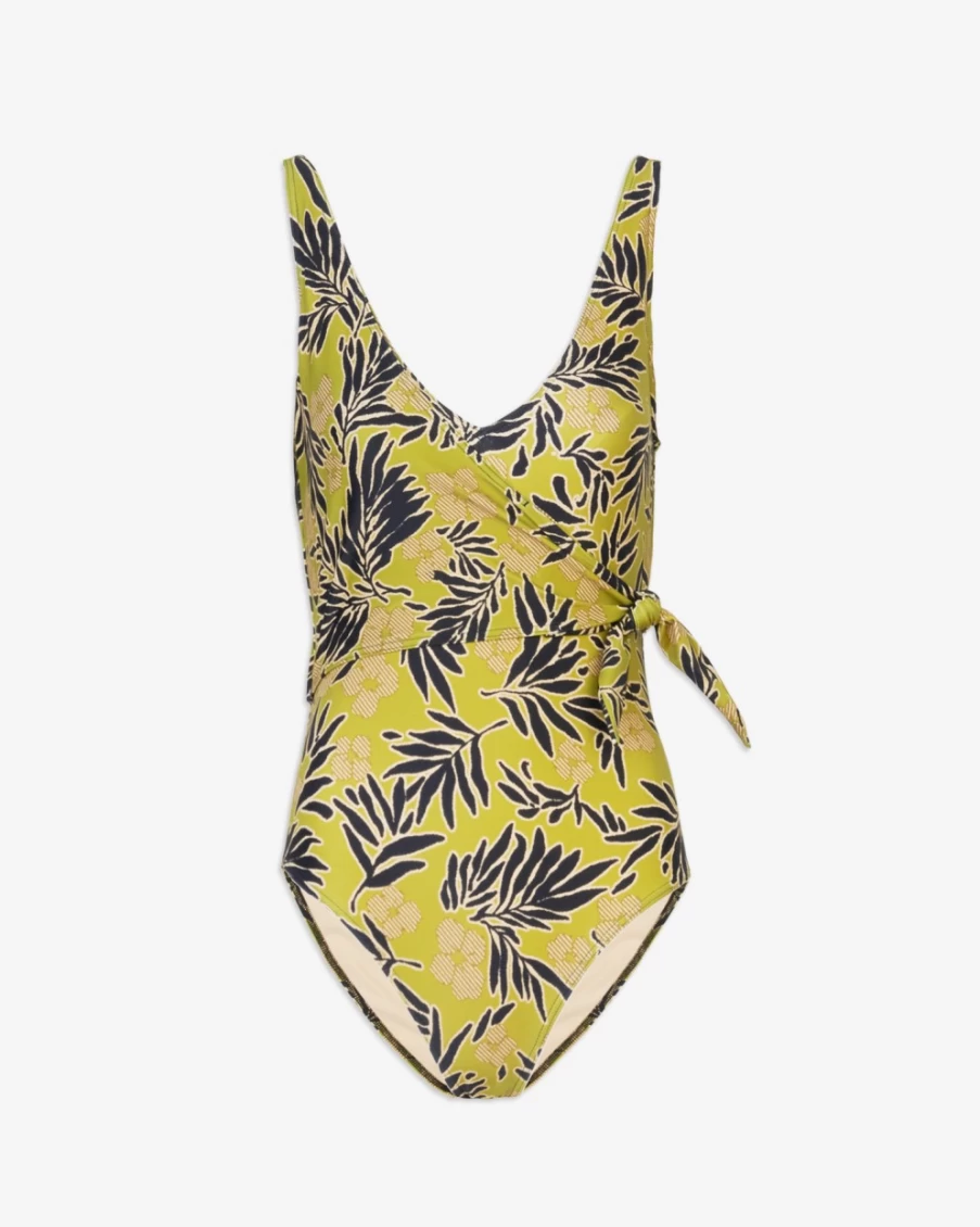 Tanya Taylor Women's Avocado Multi Kelly Wrap One-Piece Swimsuit