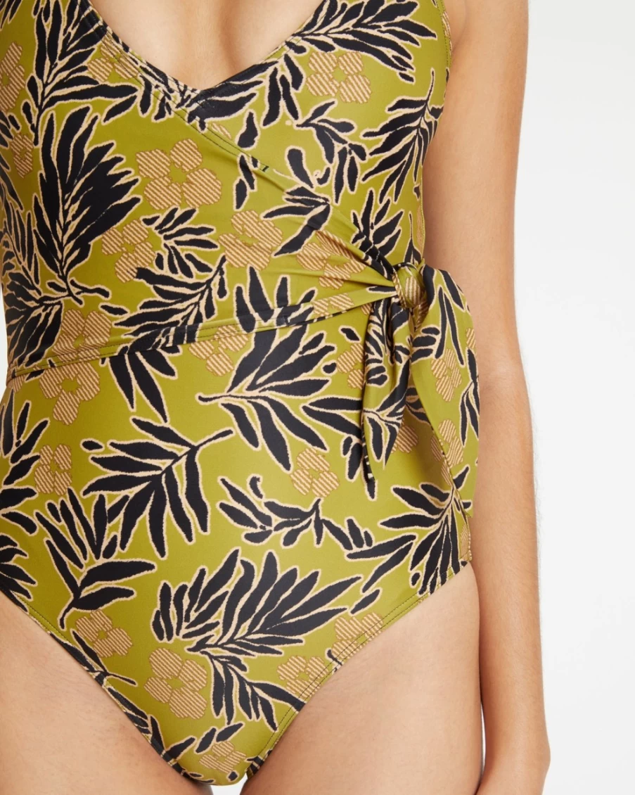 Tanya Taylor Women's Avocado Multi Kelly Wrap One-Piece Swimsuit
