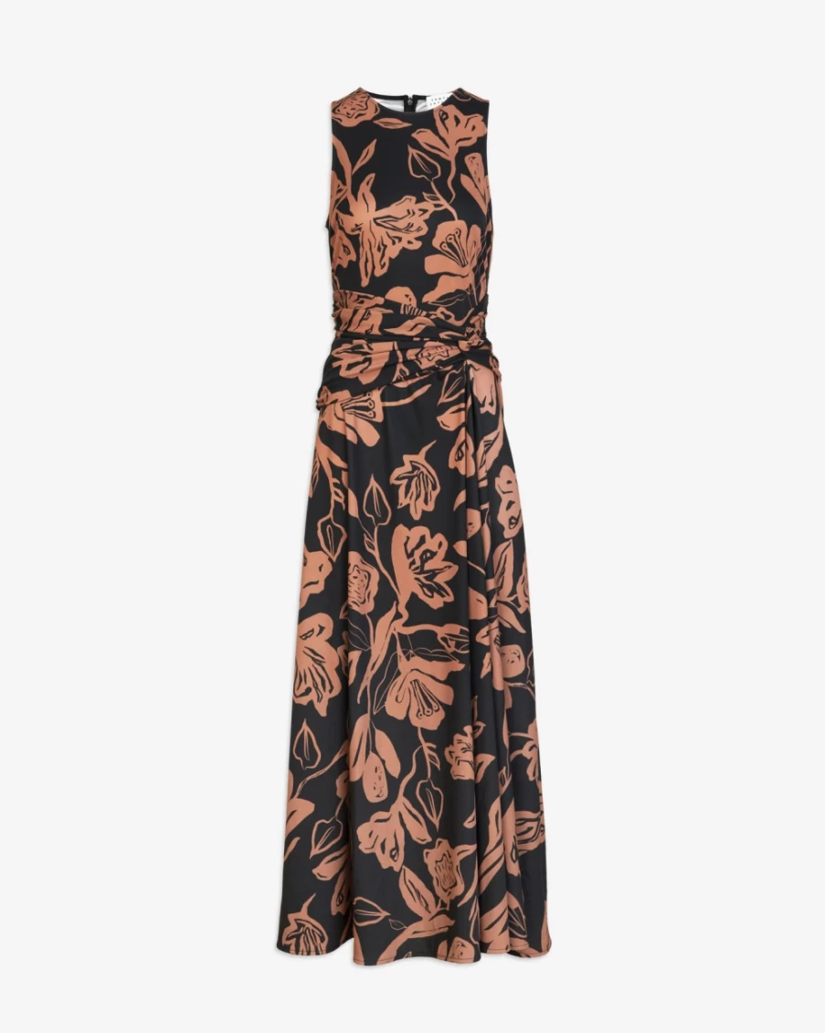 "Tanya Taylor Women's Christine Dress in Black/Bronze - Elegant Evening Gown"