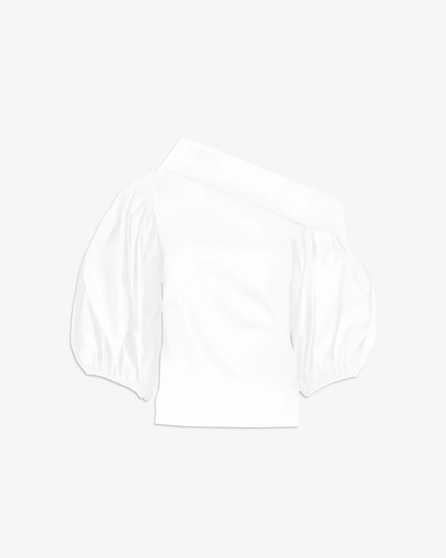 "Tanya Taylor Women's Georgia Top in Optic White | Elegant Blouse for Women"