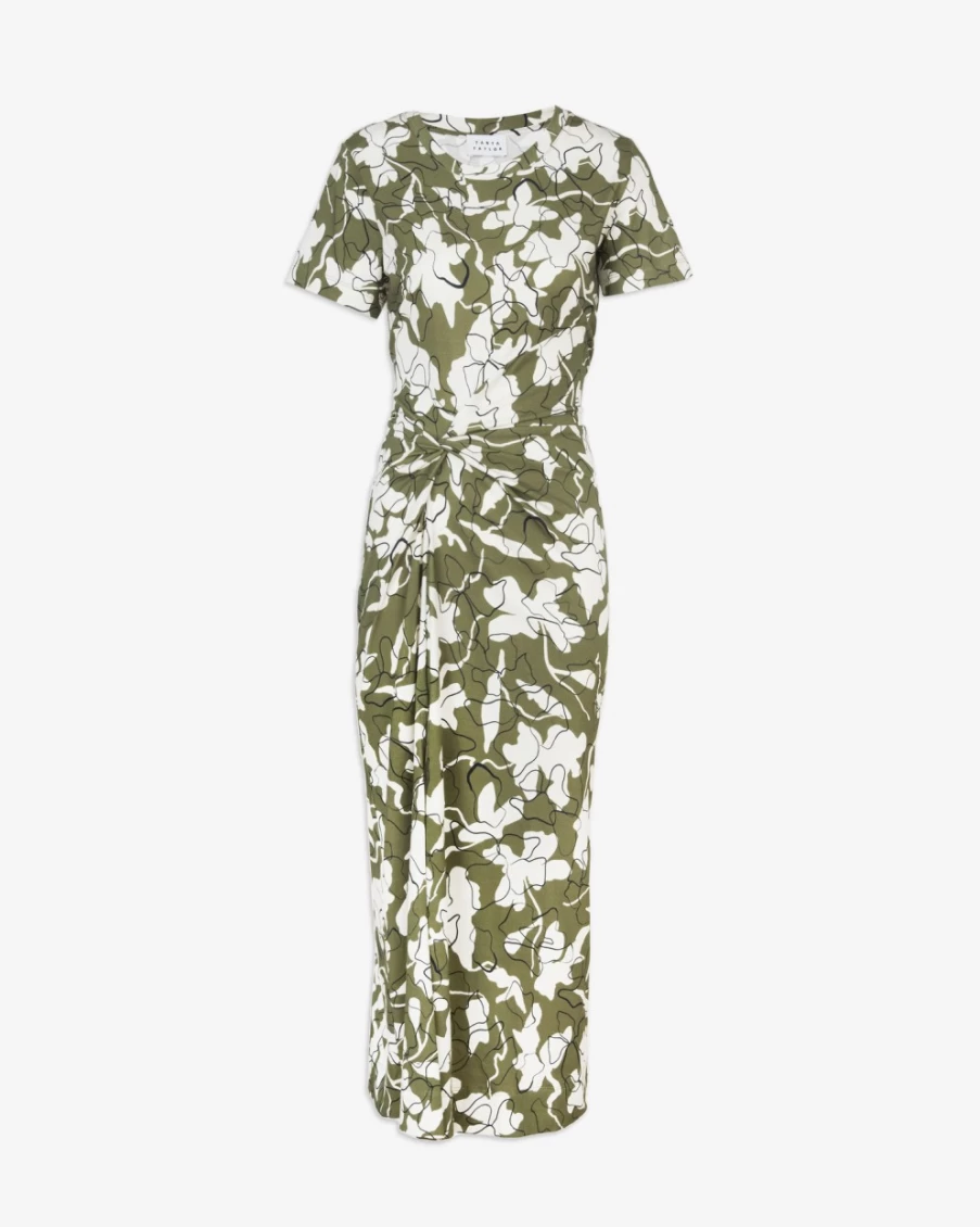 Tanya Taylor Women's Ira Dress in Moss Multi - Floral Printed Boho Chic Maxi Dress