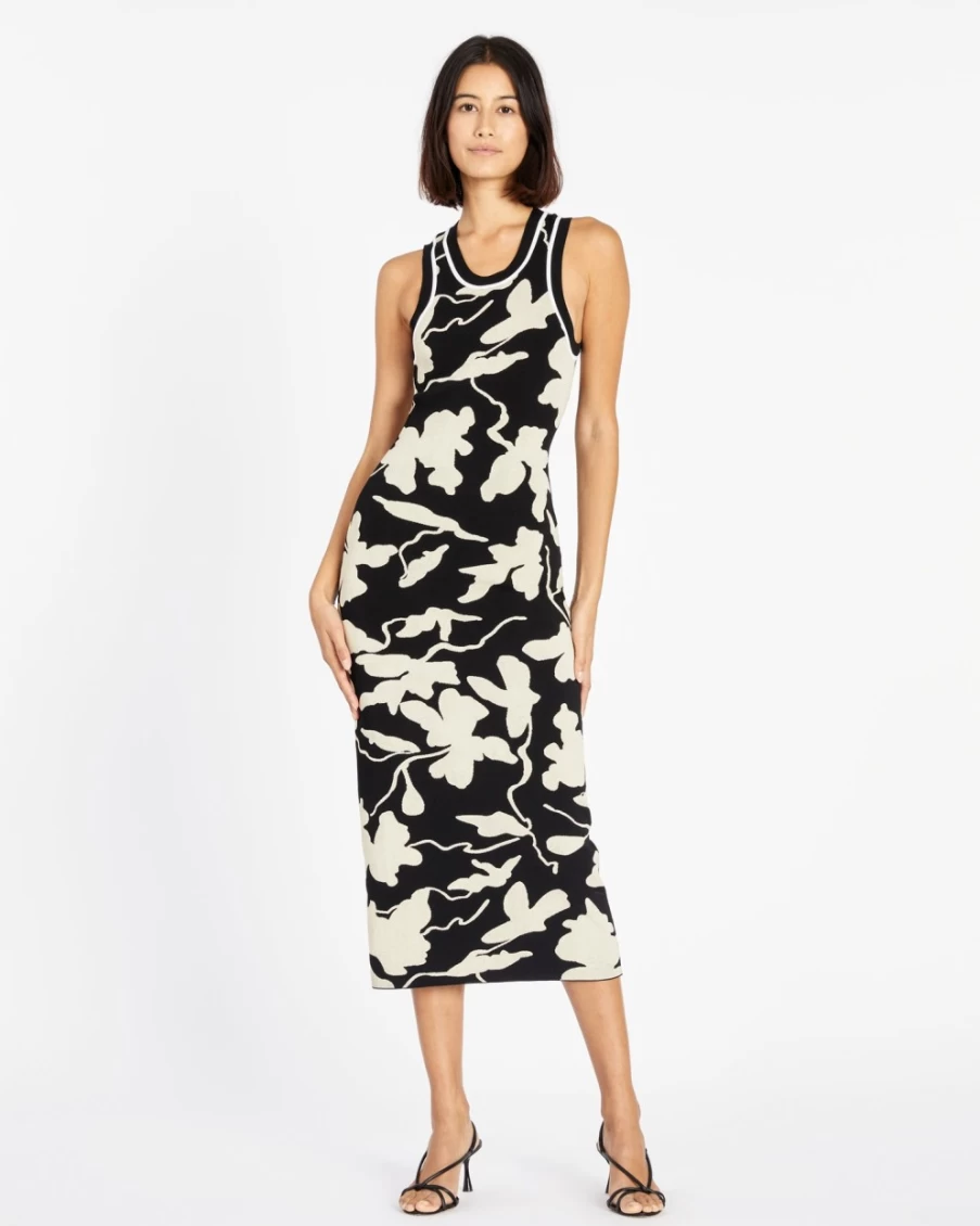 Tanya Taylor Women's Nadine Knit Dress - Black/Sand Casual Elegant Wear