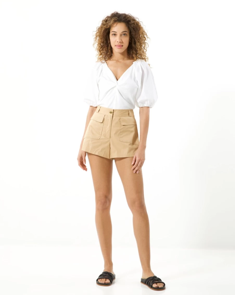 Tanya Taylor Women's Preston Short in Tan - Casual Comfort Summer Style
