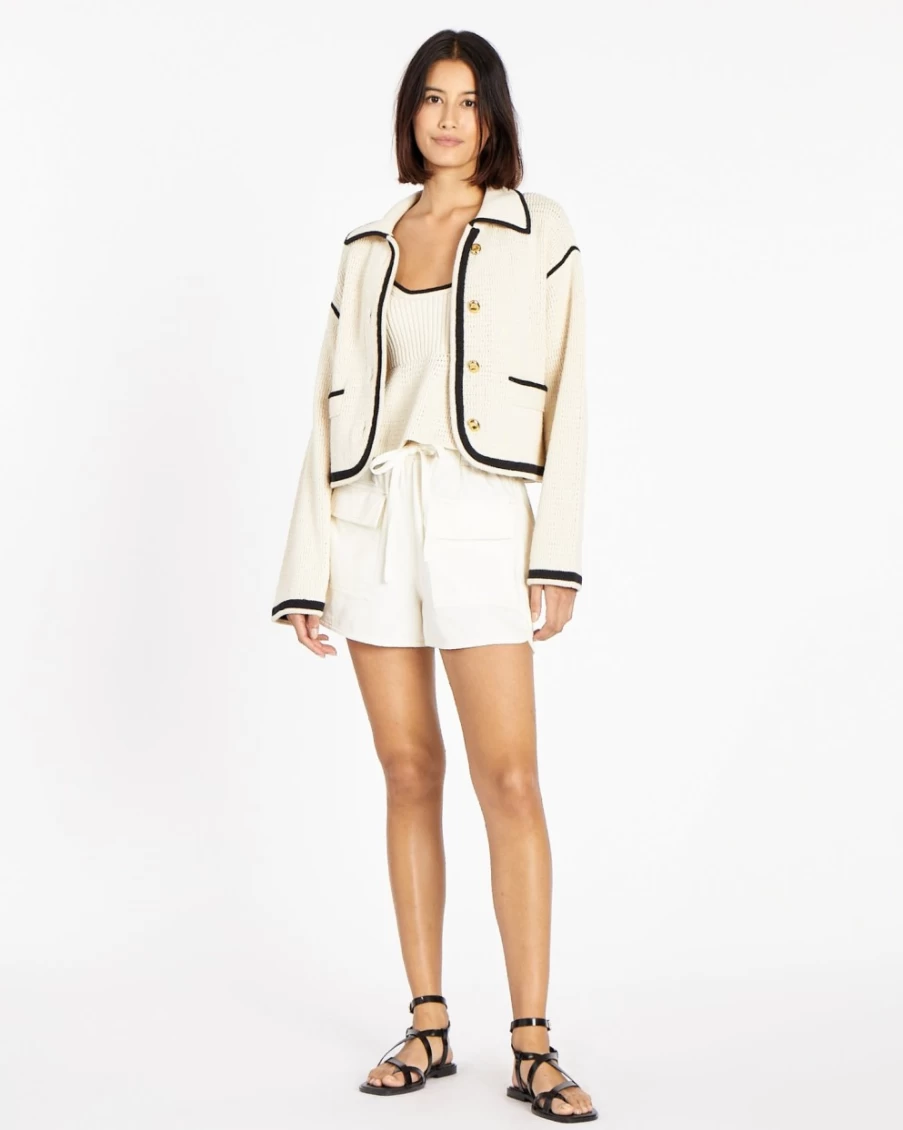 Tanya Taylor Women's Cream & Black Mulberry Knit Top
