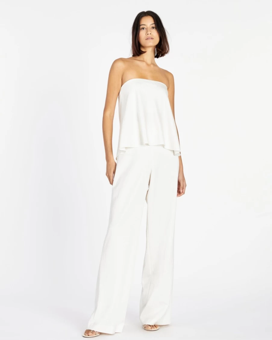 Tanya Taylor Women's Andy Pant in Chalk - Elegant High-Waisted Trousers