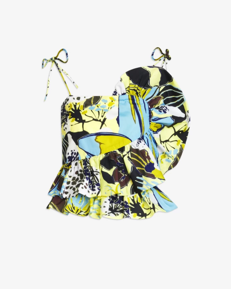 Tanya Taylor Women's Claudette Top in Zest Multi Color - Stylish Floral Print Blouse