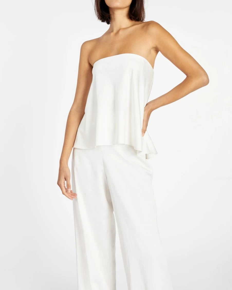 "Tanya Taylor Weston Top for Women in Chalk | Elegant Blouse"