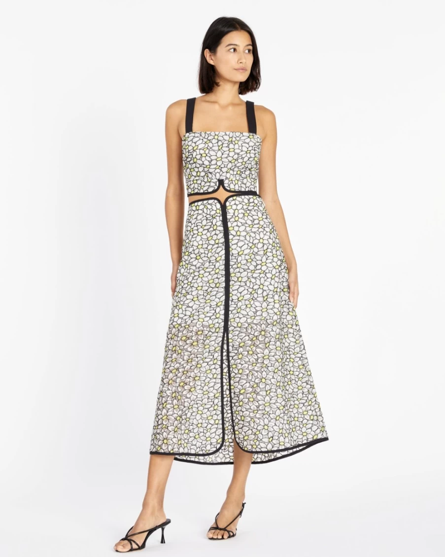 "Tanya Taylor Women's Selena Skirt - White, Black, Kiwi Colors | Elegant & Stylish"