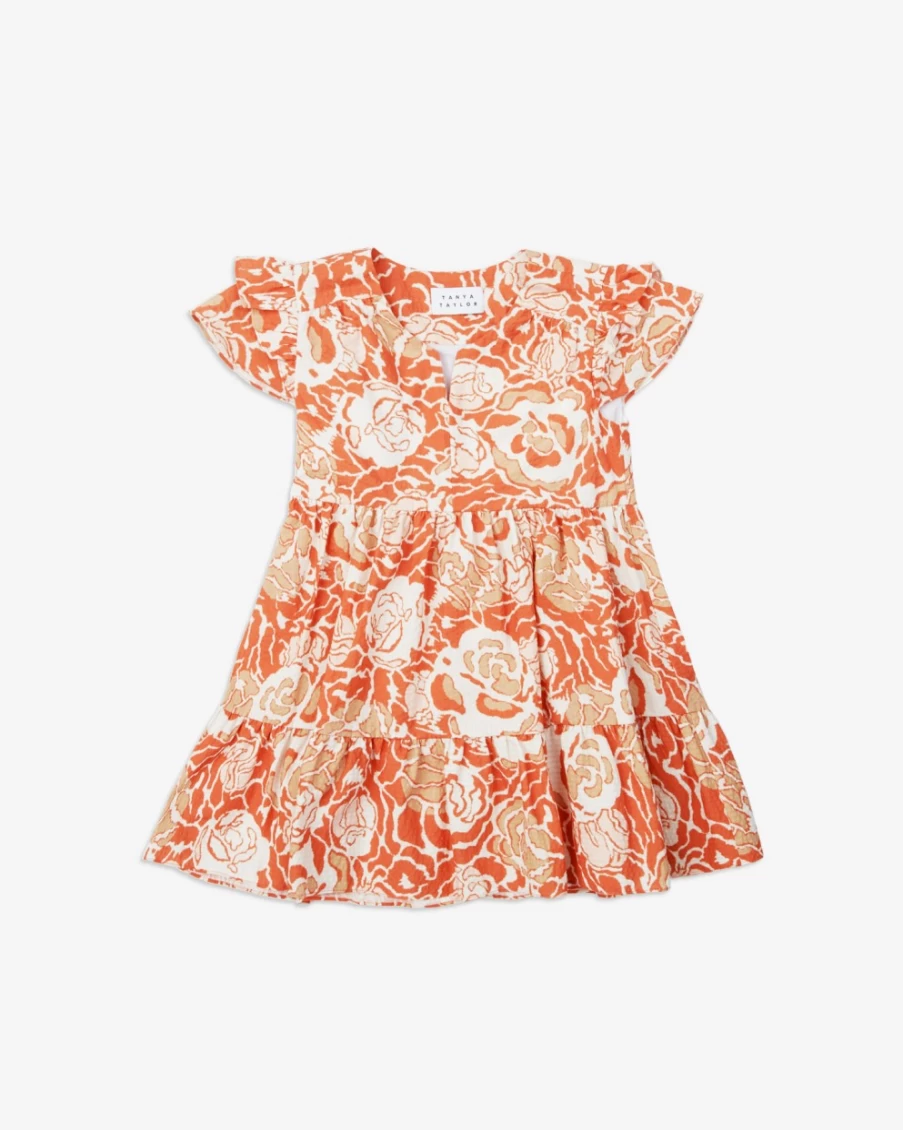Tanya Taylor Women's Mini Marisol Dress in Guava Multi Print