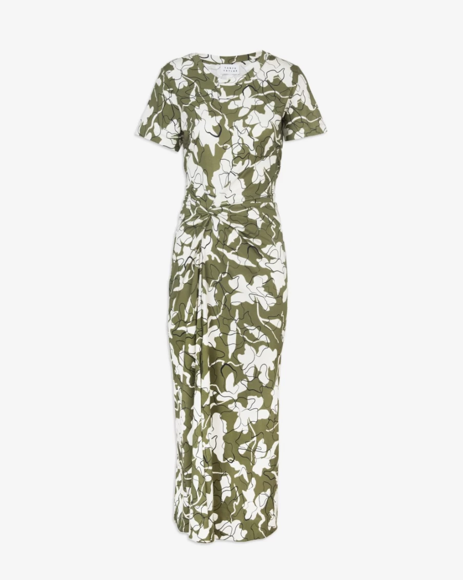 Tanya Taylor Women's Ira Dress in Moss Multi - Floral Printed Boho Chic Maxi Dress