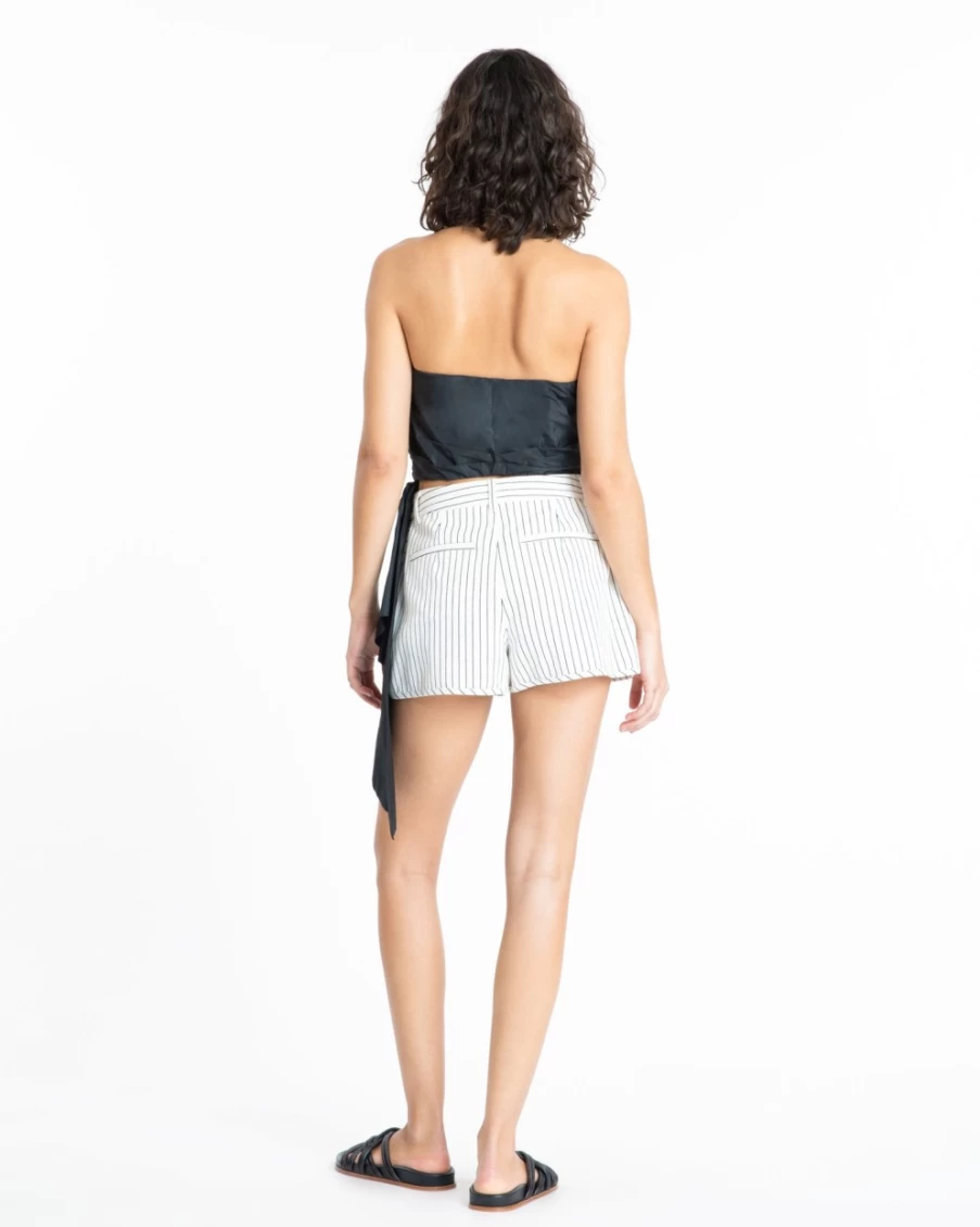 Tanya Taylor Women's Blake Short in Cream & Black | Casual Comfort Summer Shorts