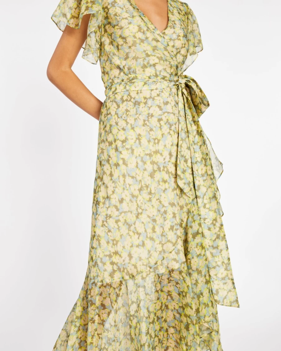 "Tanya Taylor Blaire Dress for Women in Cameo Blue Multi Floral Print"