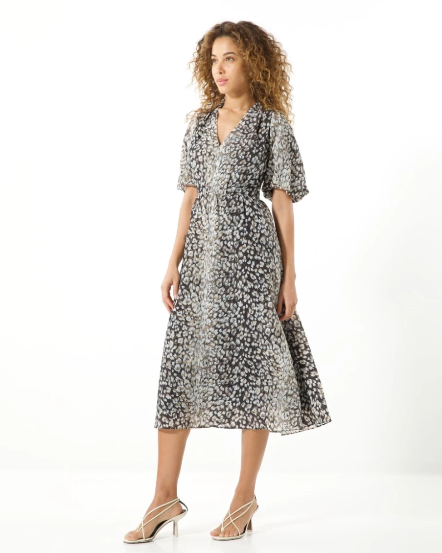 Tanya Taylor Women's Seraphina Dress in Black Multi - Elegant Floral Print Summer Dress