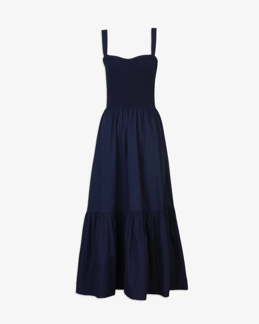 "Tanya Taylor Women's Joey Dress in Maritime Blue | Elegant Flowy Style"