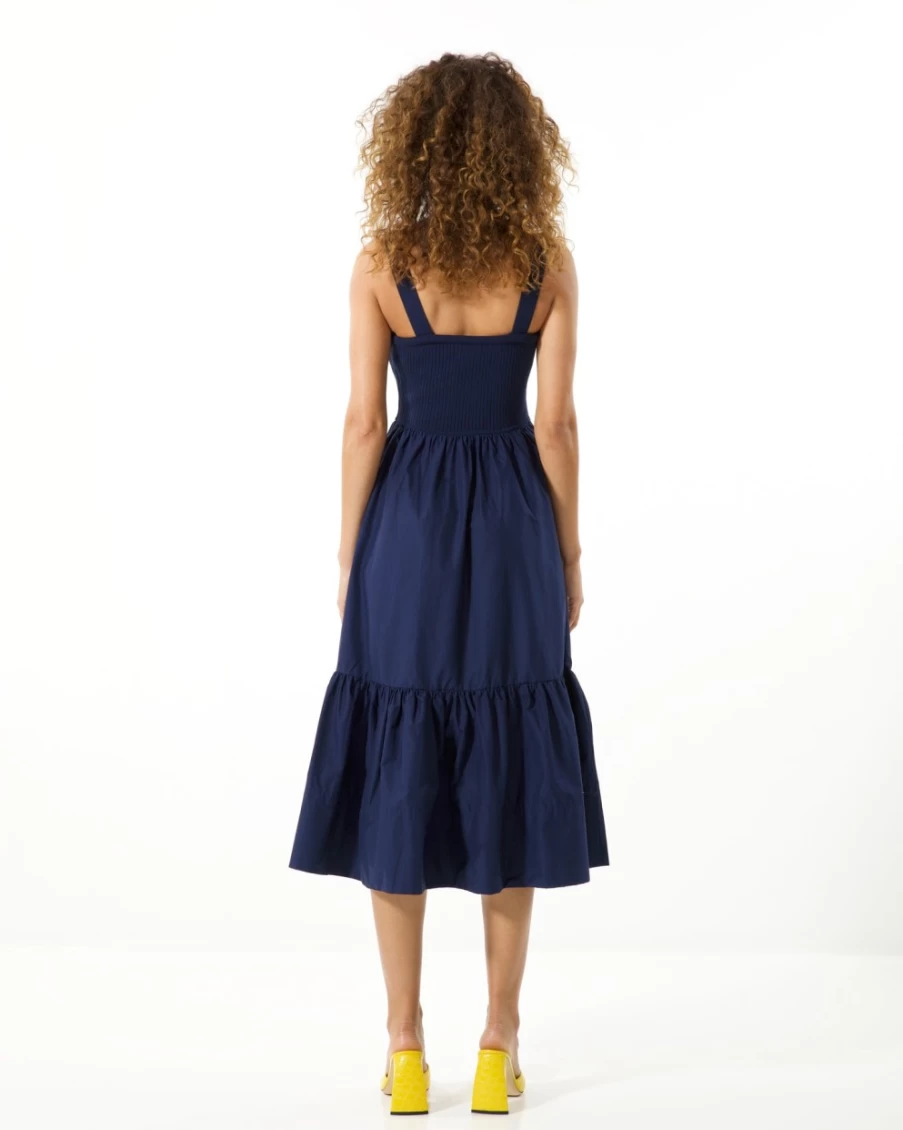 "Tanya Taylor Women's Joey Dress in Maritime Blue | Elegant Flowy Style"