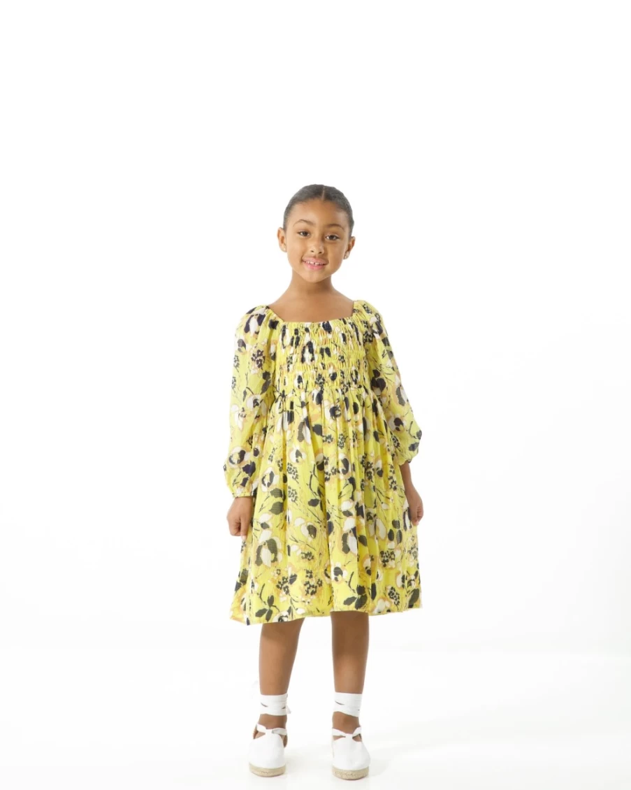 Tanya Taylor Women's Mini Karena Dress in Daffodil Multi Floral Print