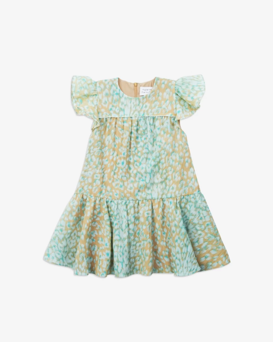 Tanya Taylor Women's Mini Marielle Dress in Tan Multi - Floral Print Casual Chic Style
