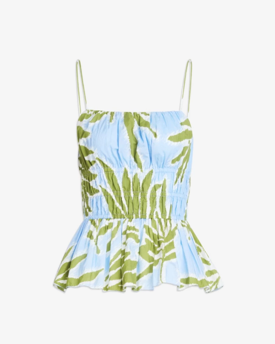"Tanya Taylor Women's Polina Top in Horizon Blue Multi"