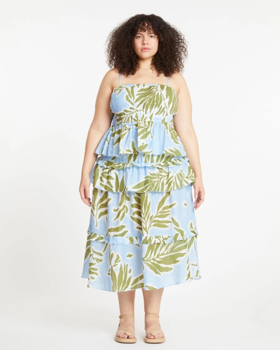 "Tanya Taylor Women's Polina Top in Horizon Blue Multi"