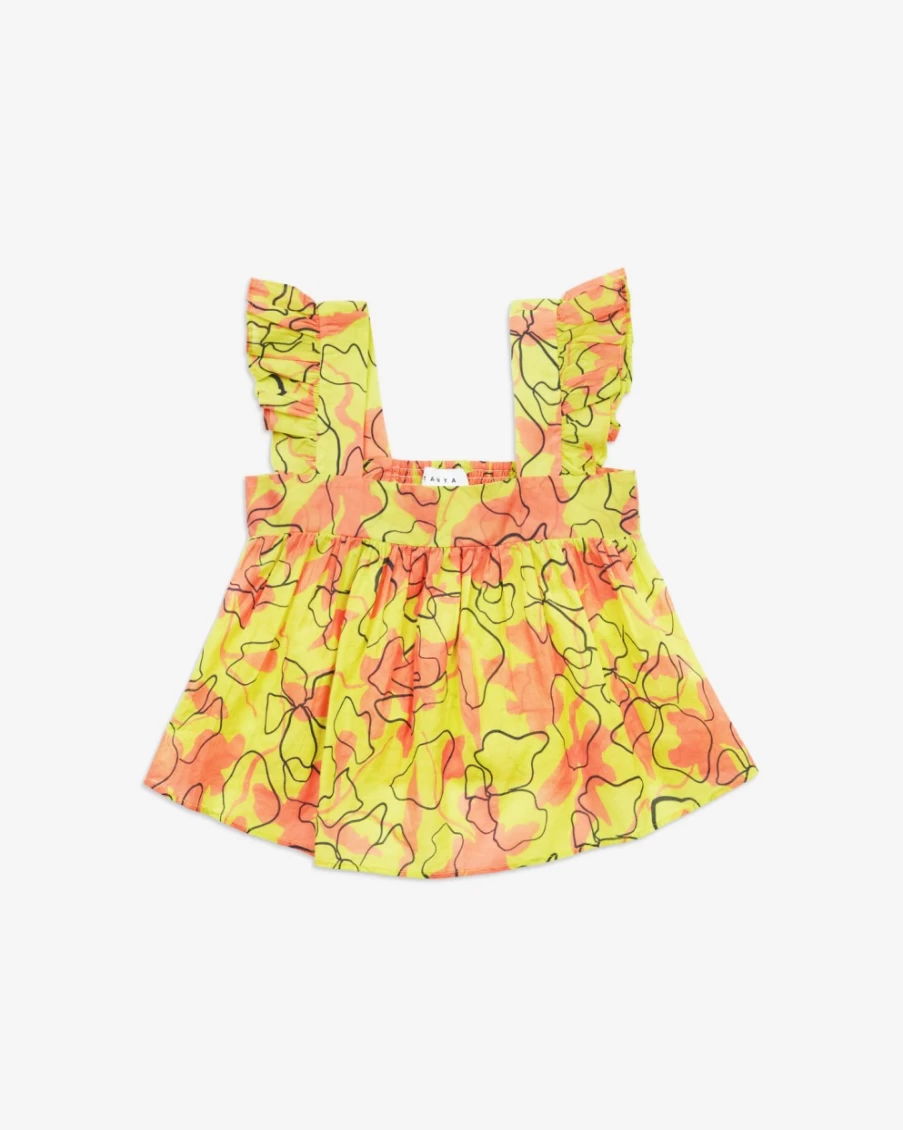"Tanya Taylor Women's Mini Bobbi Top in Kiwi Multi Color"
