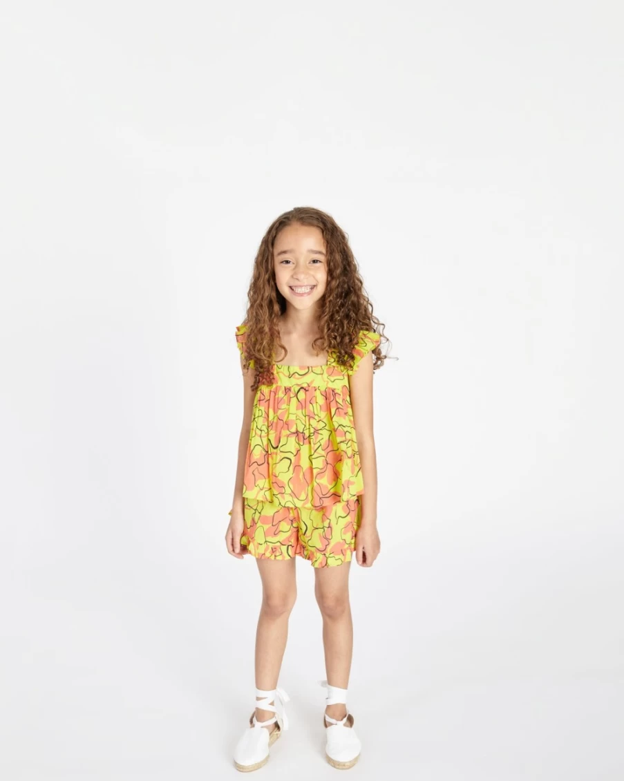 "Tanya Taylor Women's Mini Bobbi Top in Kiwi Multi Color"