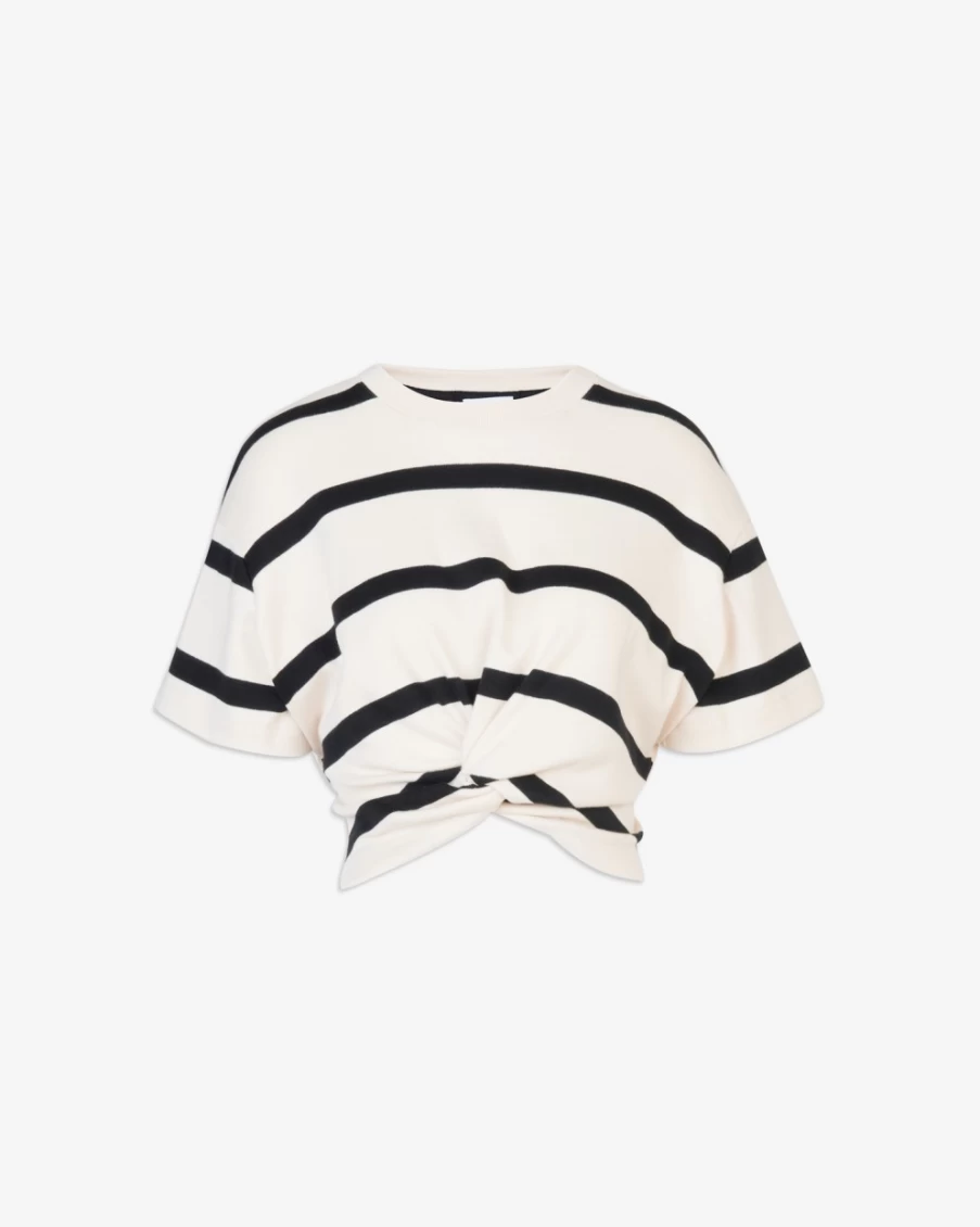 "Tanya Taylor Women's Zola Top in Cream & Black | Elegant Blouse for Women"
