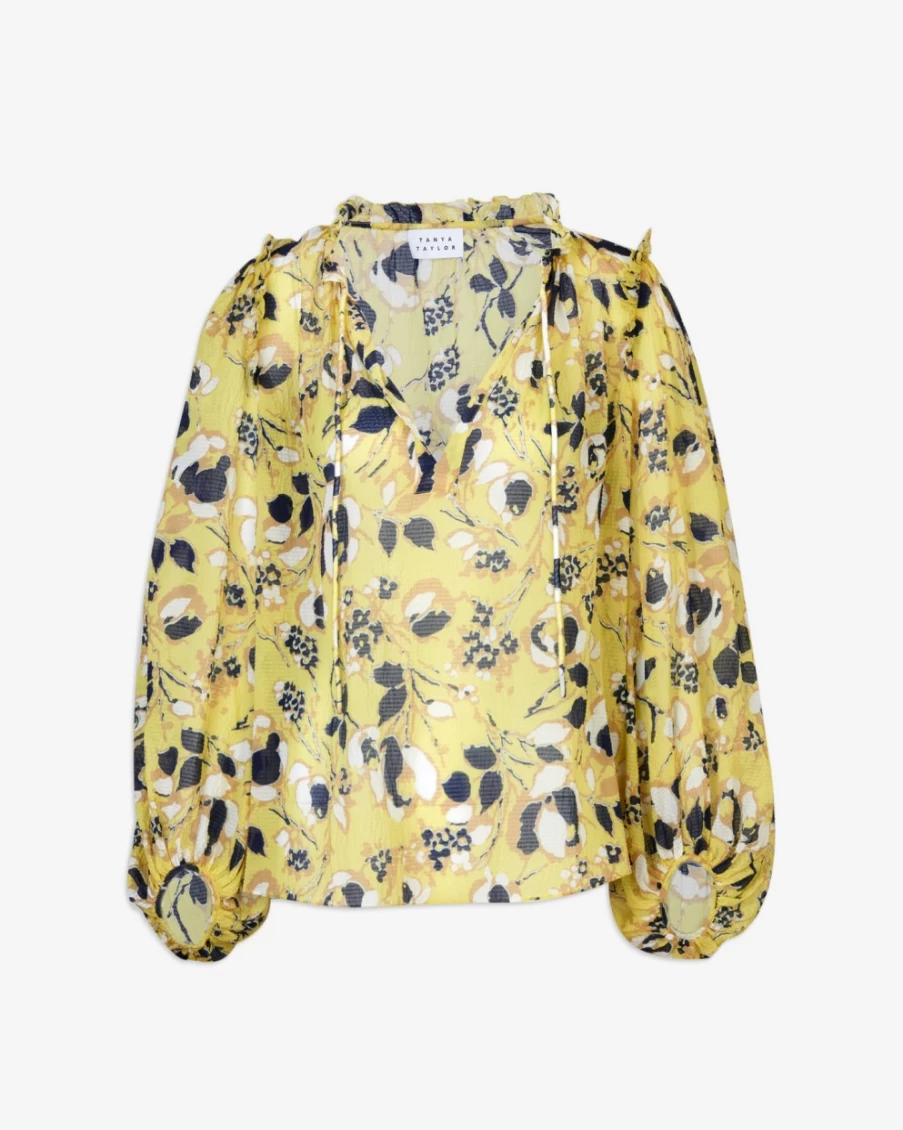Tanya Taylor Women's Aubrielle Top in Daffodil Multi Floral Print