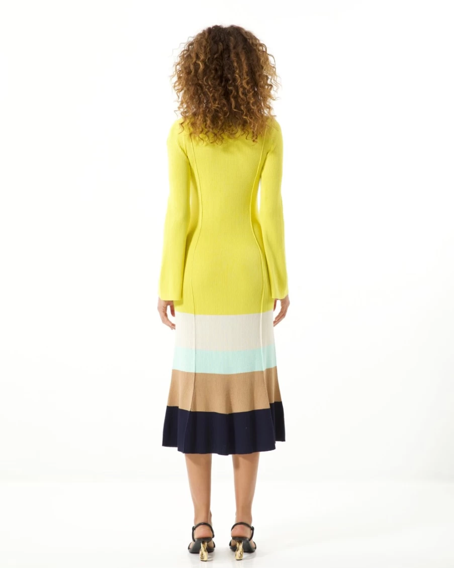 "Tanya Taylor Women's Hoxton Knit Dress in Daffodil Multi Color"
