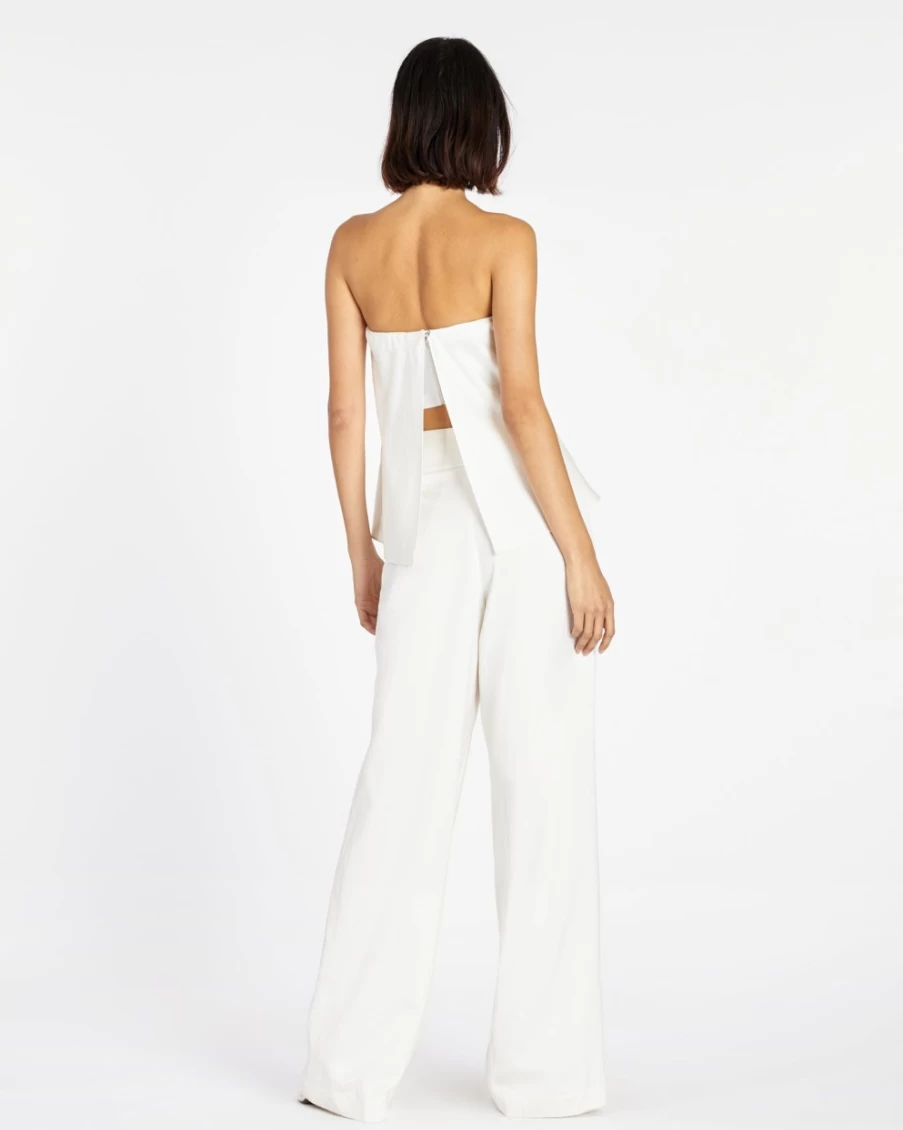 Tanya Taylor Women's Andy Pant in Chalk - Elegant High-Waisted Trousers