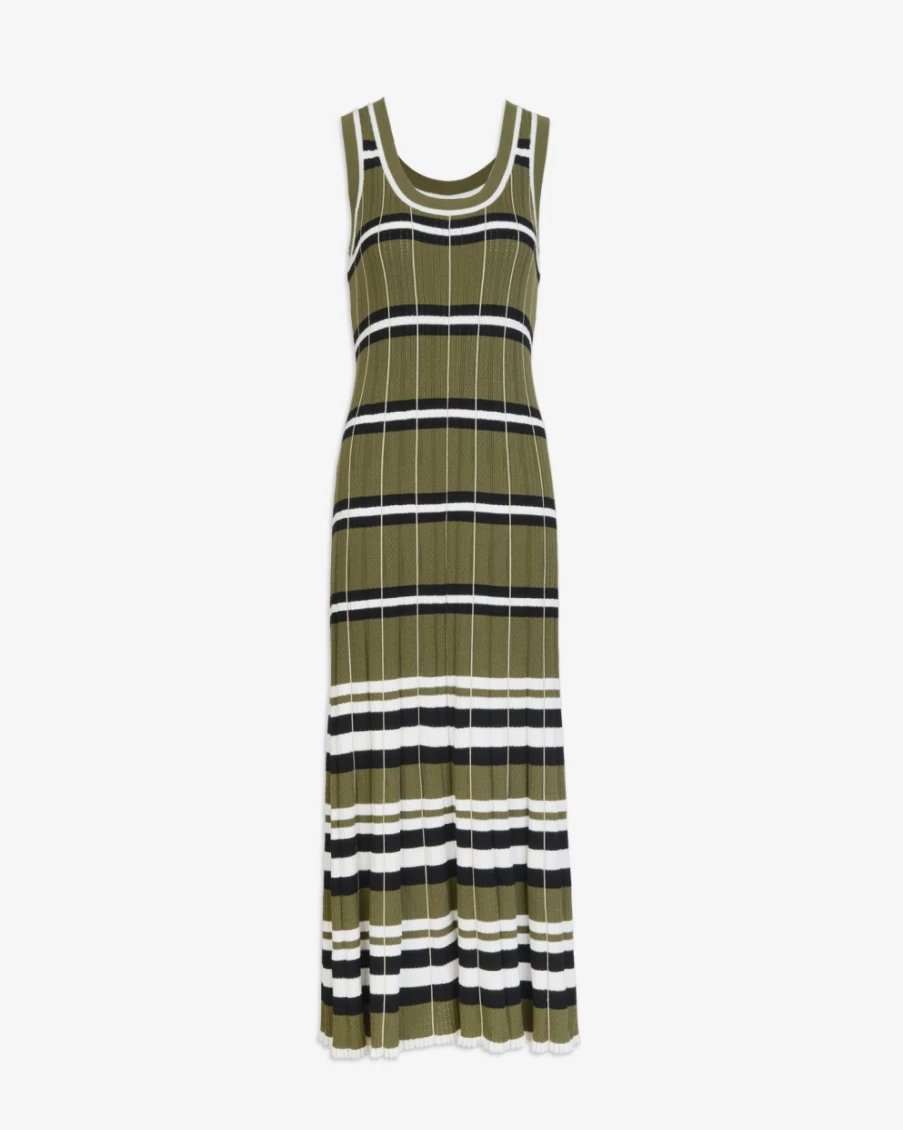 Tanya Taylor Women's Heidi Knit Dress in Moss Multi Color - Stylish Floral Knitwear