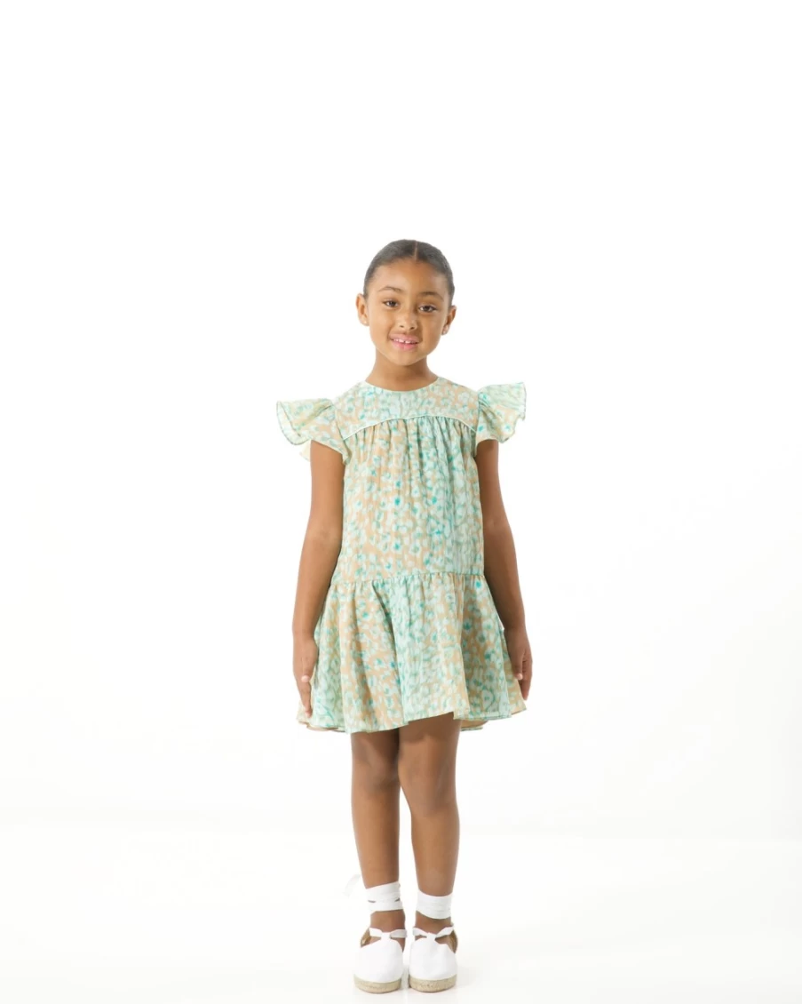 Tanya Taylor Women's Mini Marielle Dress in Tan Multi - Floral Print Casual Summer Dress