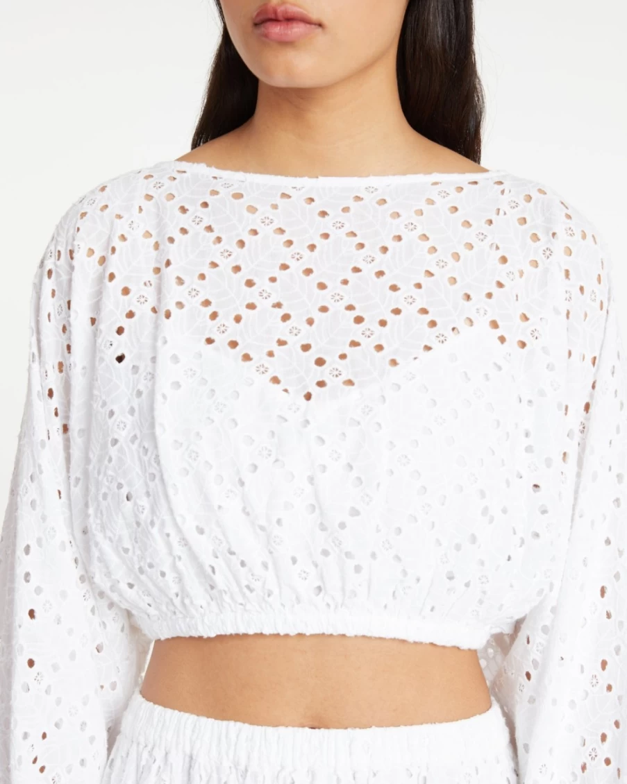 Tanya Taylor Women's Sophia Top in White - Elegant Blouse for Women