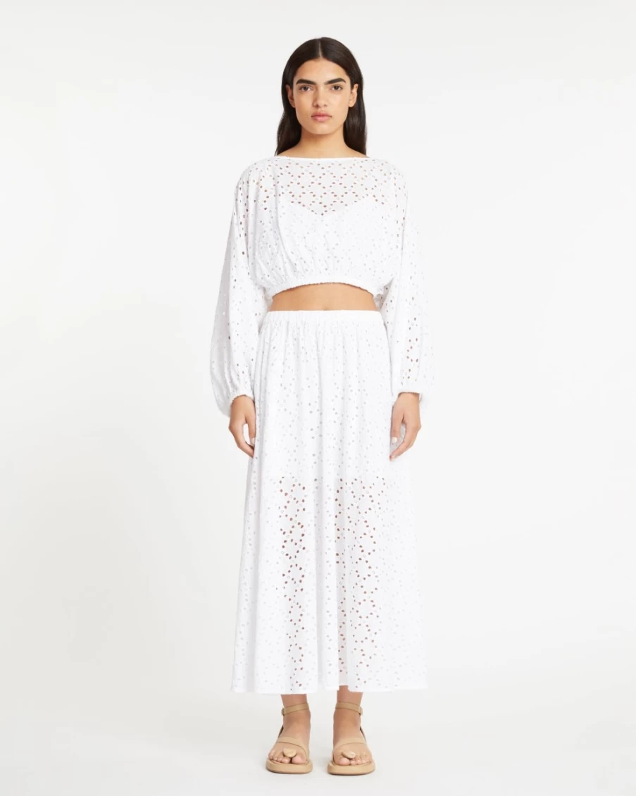 Tanya Taylor Women's Sophia Top in White - Elegant Blouse for Women