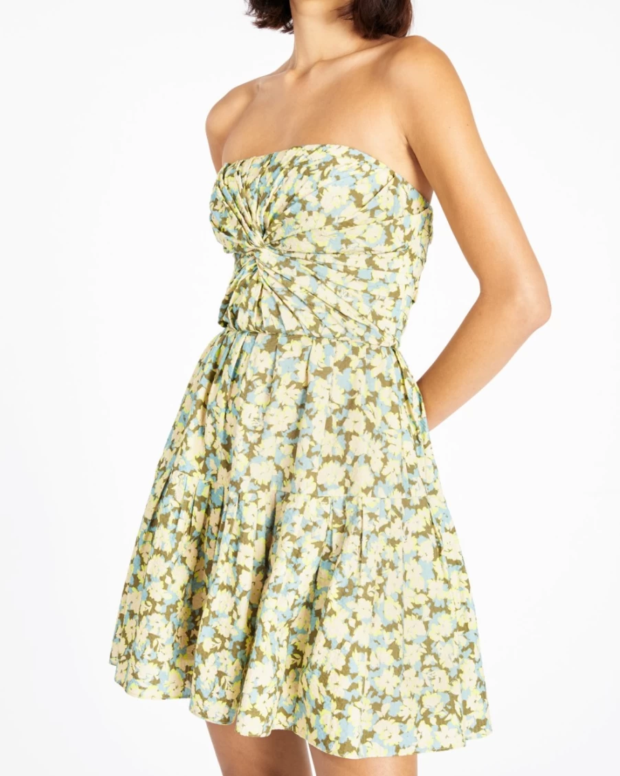Tanya Taylor Women's Lizzie Dress in Cameo Blue Multi - Elegant Floral Print Summer Dress