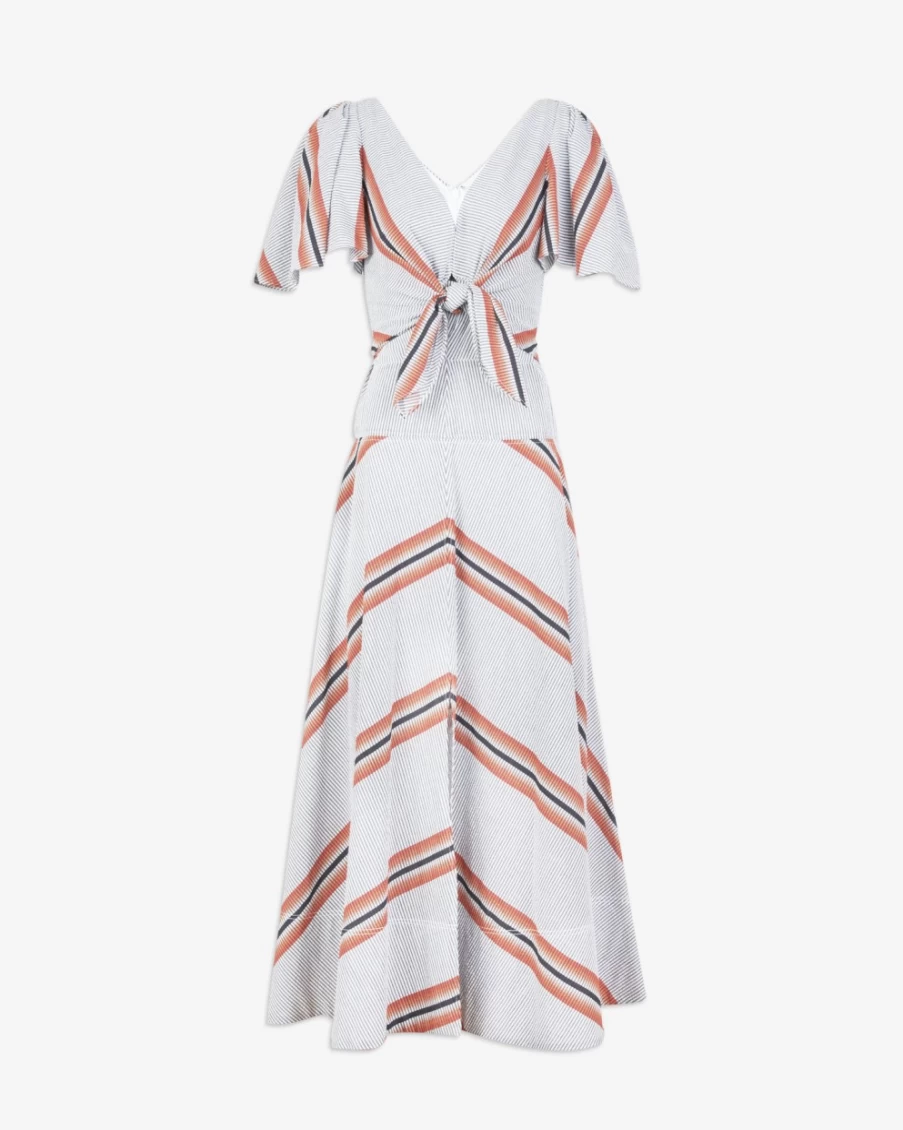 "Tanya Taylor Women's Lonna Dress in Ginger Multi - Floral Printed Summer Dress"