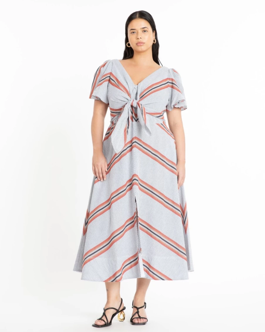"Tanya Taylor Women's Lonna Dress in Ginger Multi - Floral Printed Summer Dress"