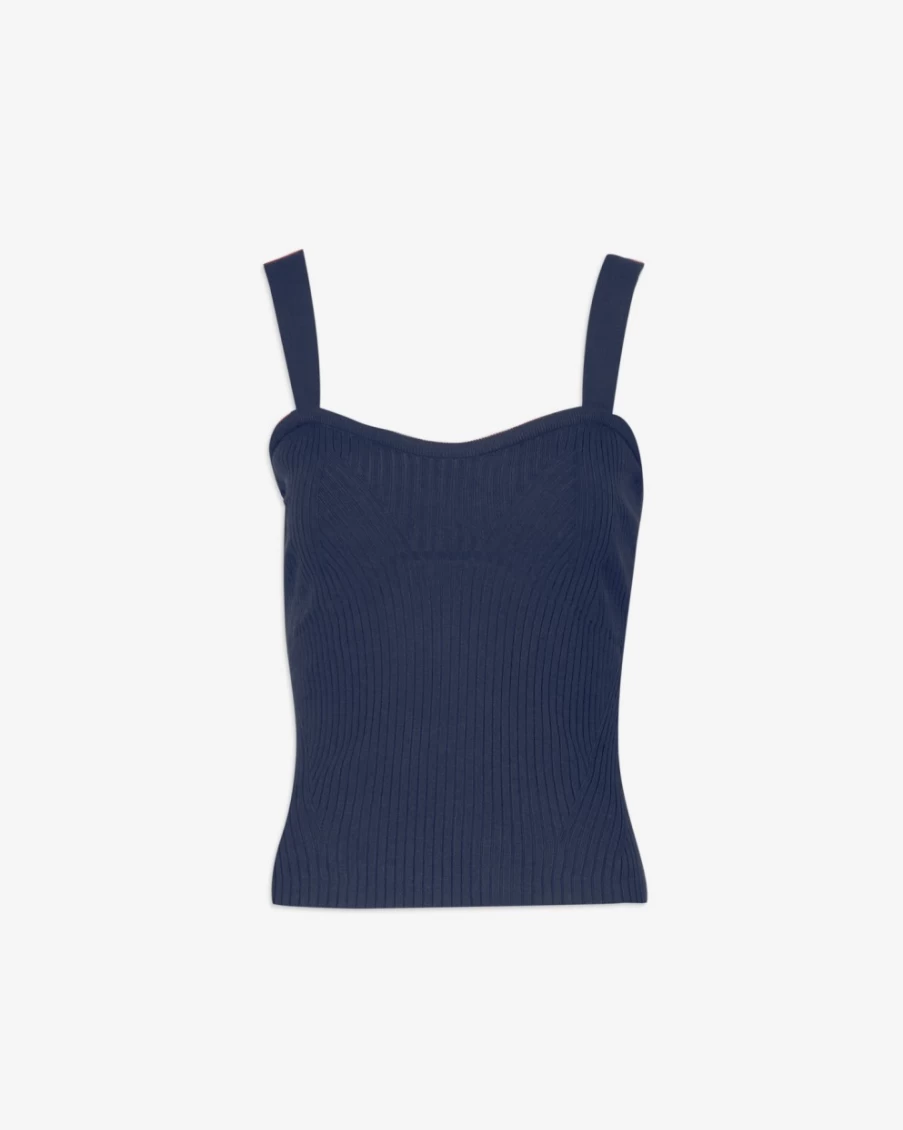 "Tanya Taylor Women's Maritime Blue Janie Knit Top"