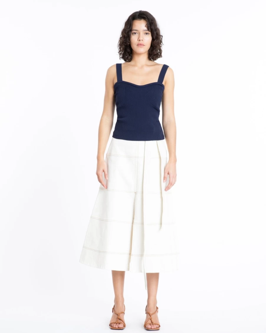 "Tanya Taylor Women's Maritime Blue Janie Knit Top"
