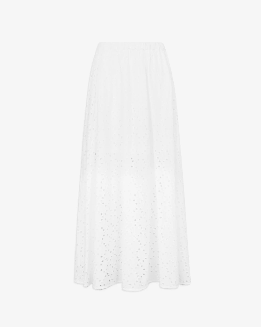 "Tanya Taylor Women's White Sienna Skirt – Elegant Mid-Length Skirt"