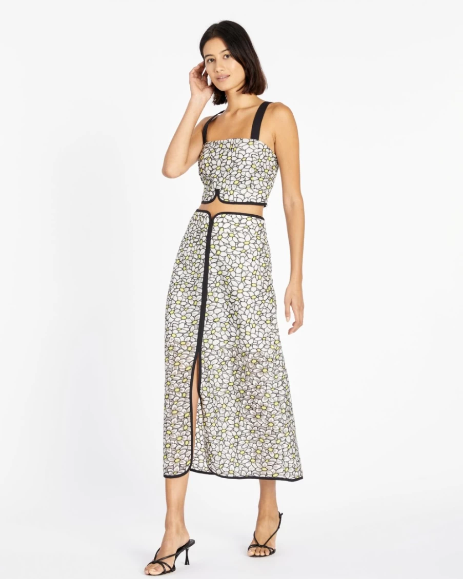 "Tanya Taylor Women's Soha Top - White, Black, Kiwi Color Options"