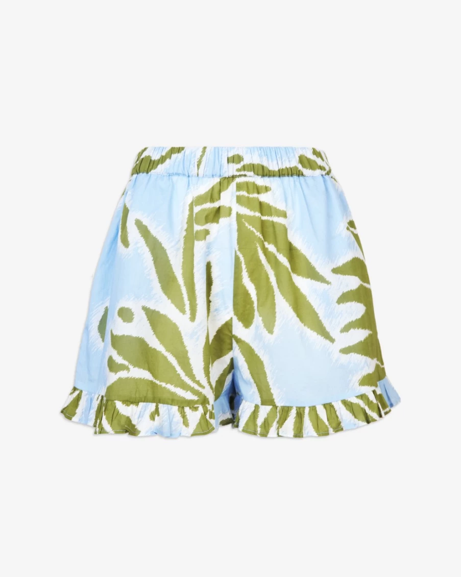 Tanya Taylor Women's Marley Short in Horizon Blue Multi - Floral Print Casual Summer Shorts