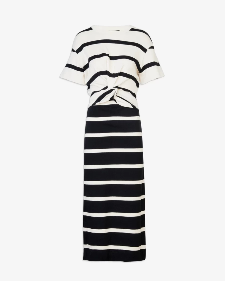 Tanya Taylor Women's Willow Dress in Cream & Black - Elegant Floral Summer Dress