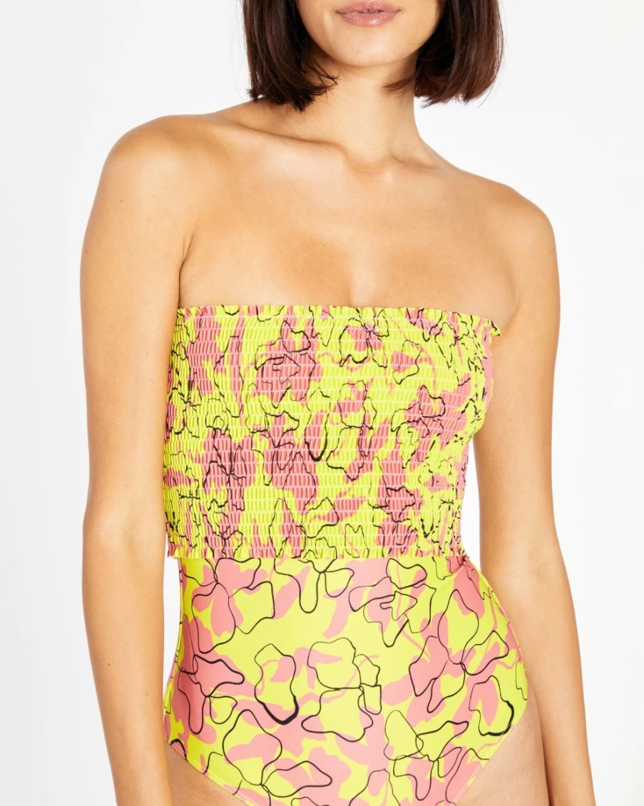 Tanya Taylor Women's Kiwi Multi Kendra Smocked One-Piece Dress